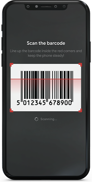 Scan barcode on the package